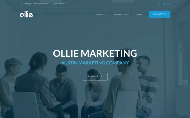 Screenshot of the Ollie Marketing - Austin Digital Marketing Website