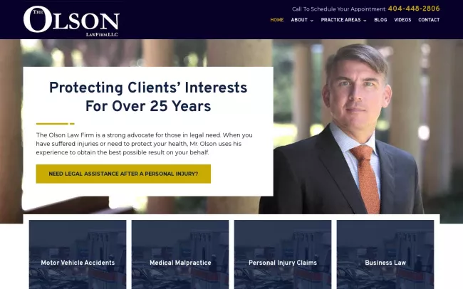Screenshot of the The Olson Law Firm, LLC Website