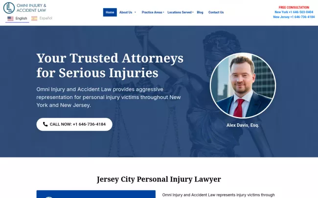 Screenshot of the Omni Injury & Accident Law Website