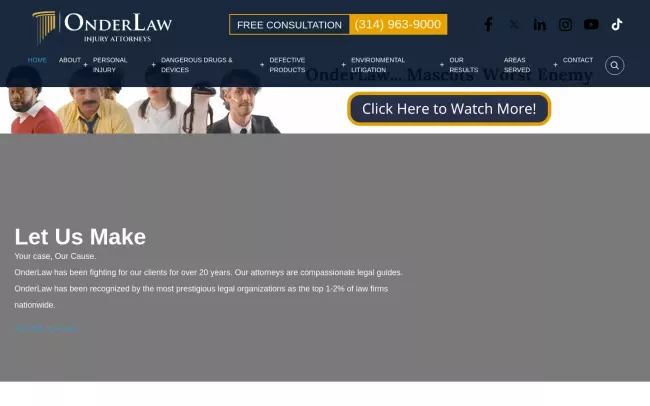 Screenshot of the OnderLaw Website