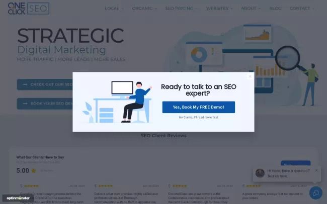 Screenshot of the One Click SEO Website