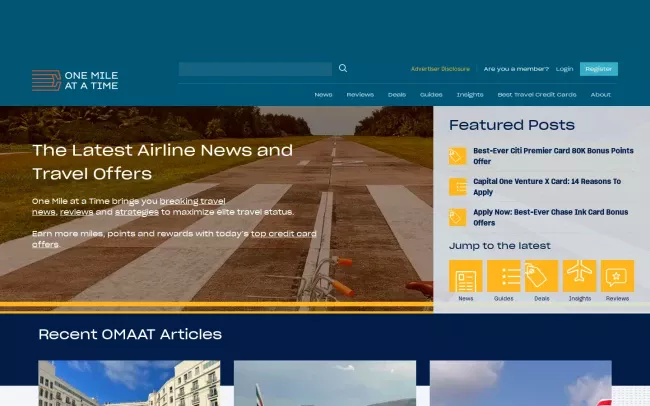 Screenshot of the One Mile at a Time Blog