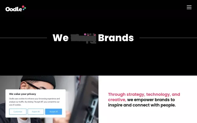 Screenshot of the Oodle Website