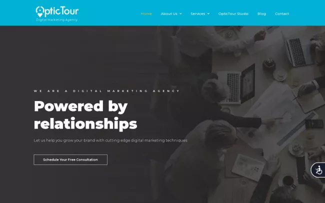 Screenshot of the OpticTour Website