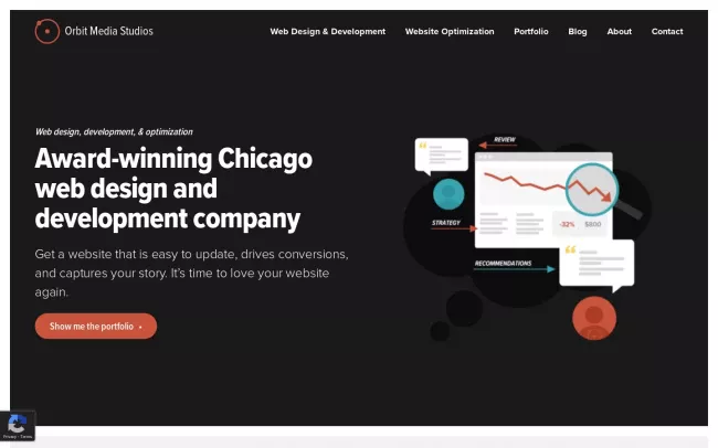 Screenshot of the Orbit Media Studios - Chicago Web Design and Digital Marketing Website
