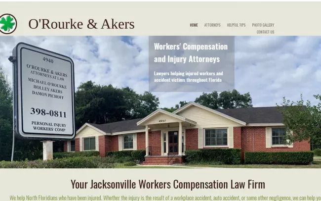 Screenshot of the O'Rourke & Akers Law Office Website