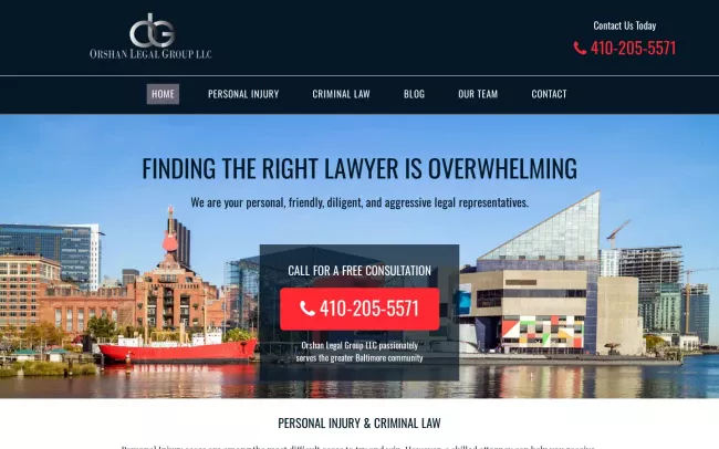 Screenshot of the Orshan Legal Group LLC Website