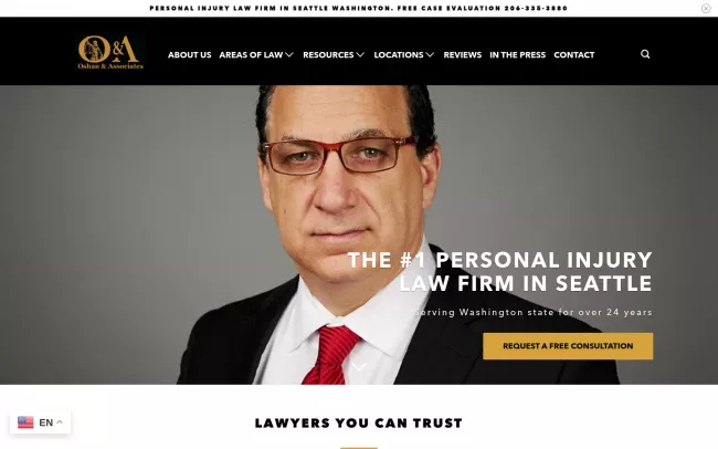 Screenshot of the Oshan & Associates, P.C. Website