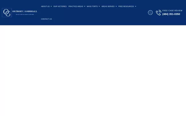 Screenshot of the Ostroff Godshall Injury and Accident Lawyers Website