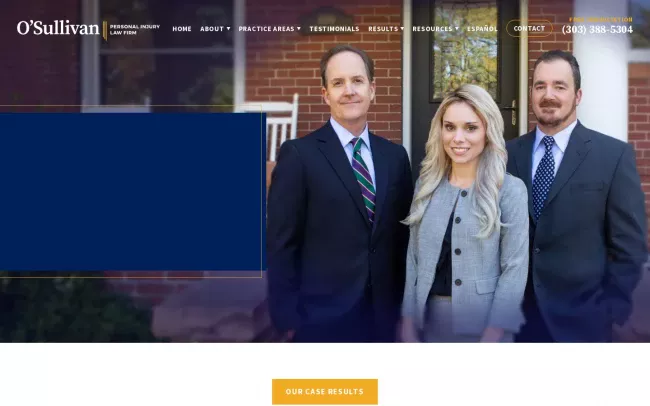 Screenshot of the The O'Sullivan Law Firm Website
