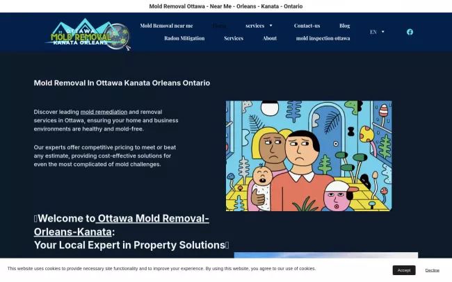 Screenshot of the Ottawa Mold Removal-Orleans-Kanata Website