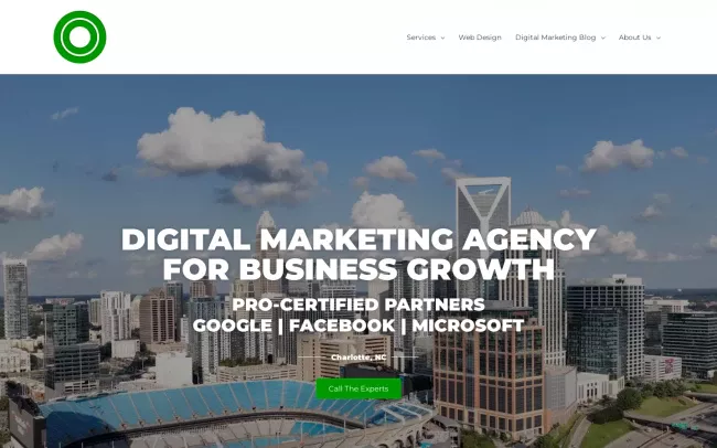 Screenshot of the Overtop Media Digital Marketing Website
