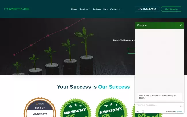 Screenshot of the Oxsome Website