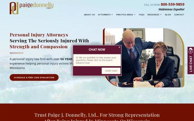Screenshot of the Paige J. Donnelly, Ltd Website