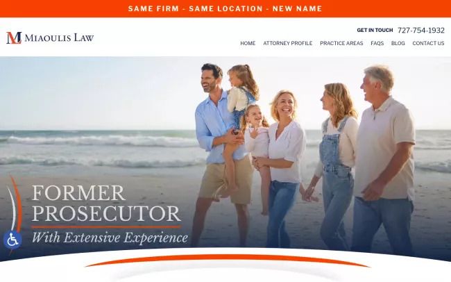Screenshot of the Miaoulis Law - Palm Harbor Estate Planning & Probate Lawyers Website