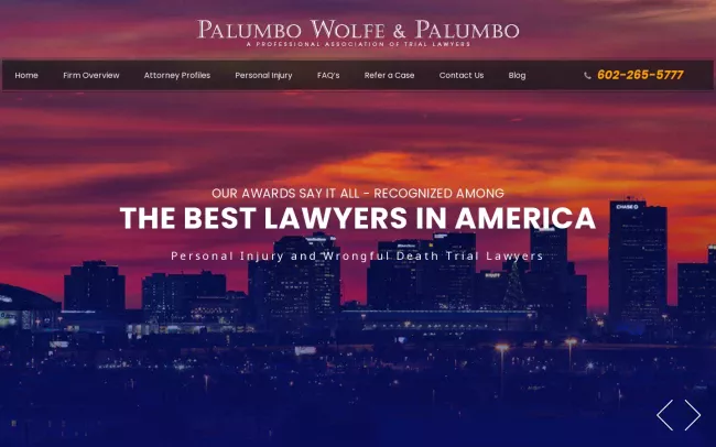 Screenshot of the Palumbo Wolfe & Palumbo Website