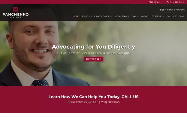 Screenshot of the Panchenko Law Firm, PLLC Website