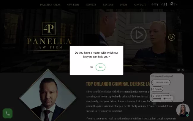 Screenshot of the Panella Law Firm Website