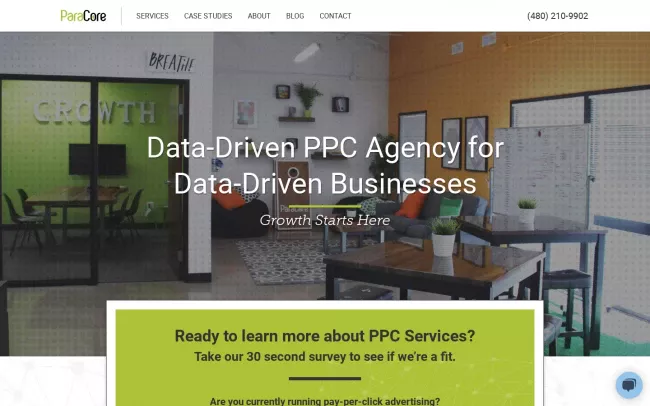 Screenshot of the ParaCore Website