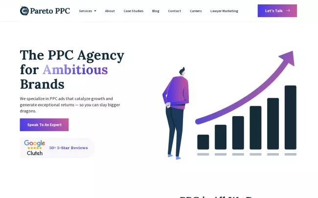 Screenshot of the Pareto PPC Website