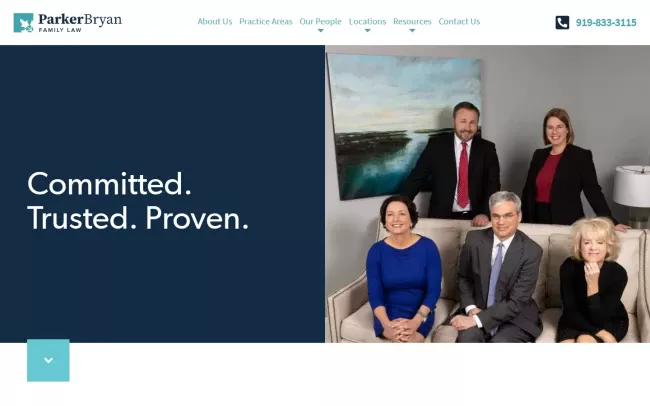 Screenshot of the Parker Bryan Family Law Website