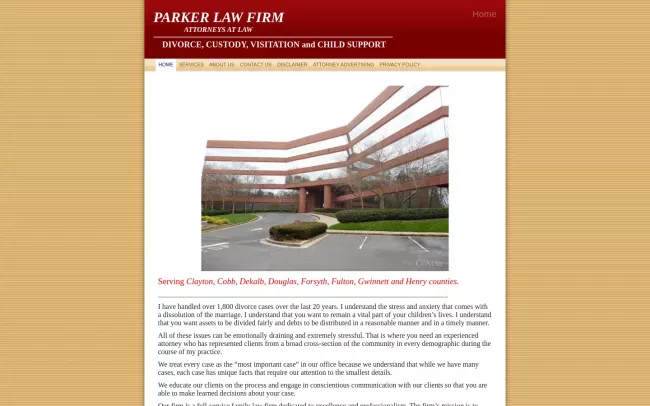 Screenshot of the Parker Law Firm Website