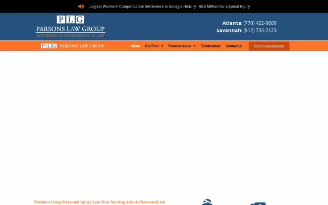 Screenshot of the Parsons Law Group Website