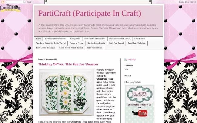 Screenshot of the Particraft (Participate In Craft) Blog