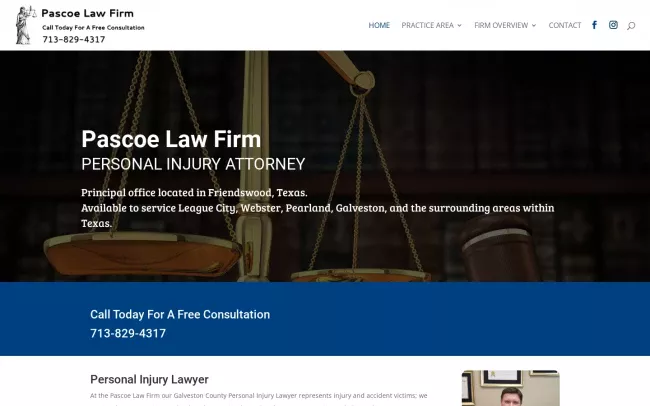 Screenshot of the Pascoe Law Firm Website