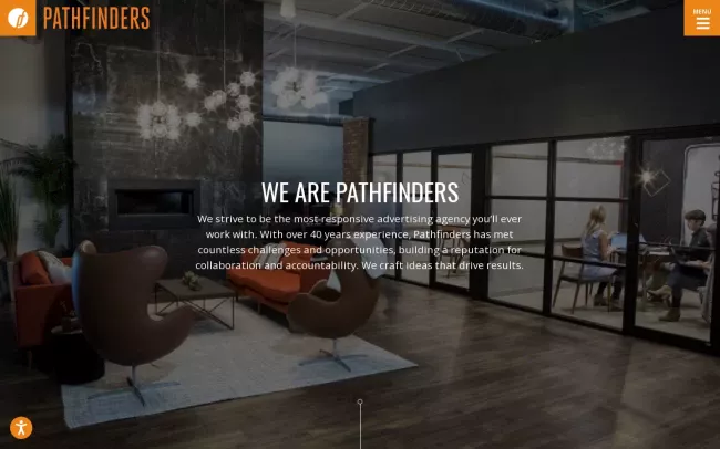 Screenshot of the Pathfinders Advertising Website