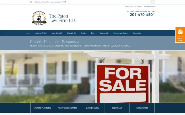 Screenshot of the Paton Law Firm LLC Website