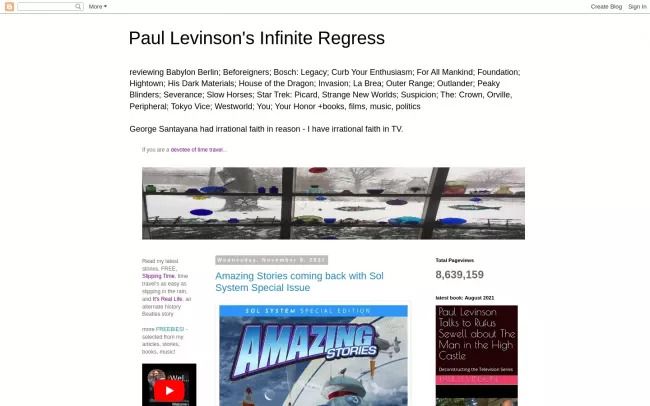 Paul Levinson's Infinite Regress