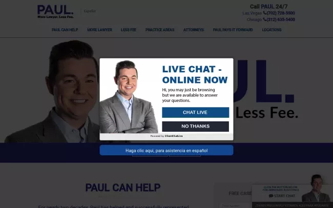 Screenshot of the The Paul Powell Law Firm Website