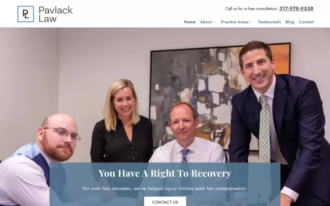 Screenshot of the Pavlack Law, LLC Website
