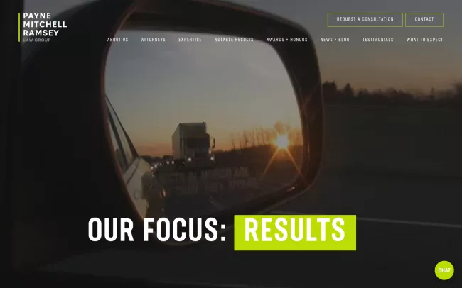 Screenshot of the Payne Mitchell Ramsey Law Group Website
