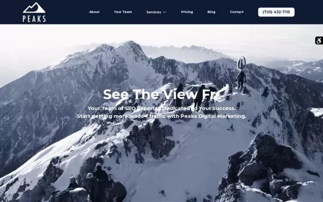 Screenshot of the Peaks Digital Marketing | Denver SEO Website