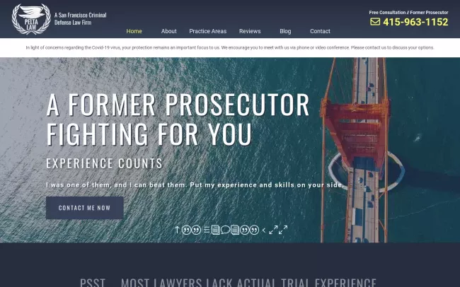 Screenshot of the Pelta Law Website