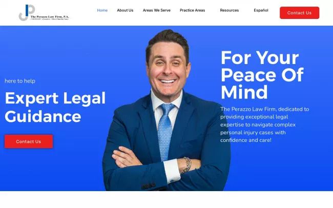 Screenshot of the The Perazzo Law Firm Website