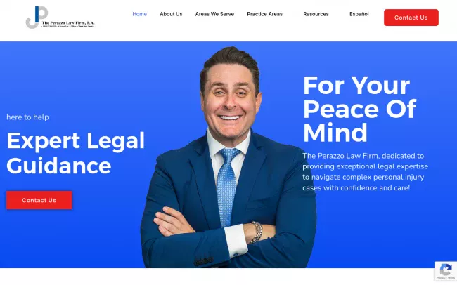 Screenshot of the The Perazzo Law Firm Website