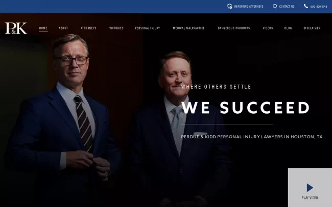 Screenshot of the Perdue & Kidd Website