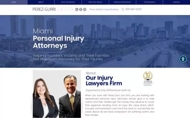 Screenshot of the Perez-Gurri Law Website