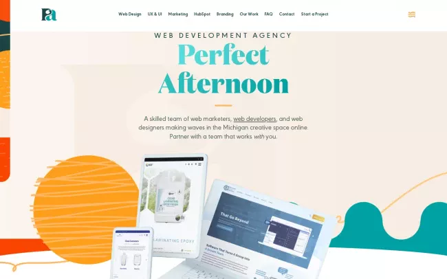 Screenshot of the Perfect Afternoon Website