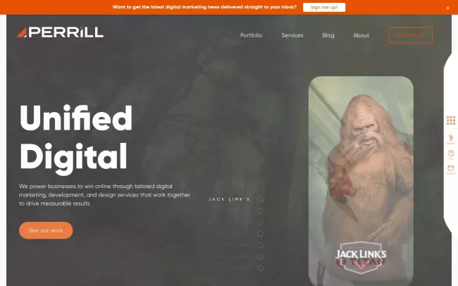 Screenshot of the Perrill Website