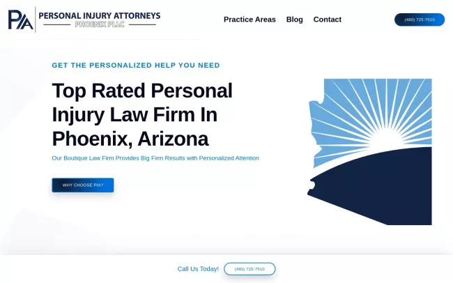 Screenshot of the Personal Injury Attorneys PLLC Website