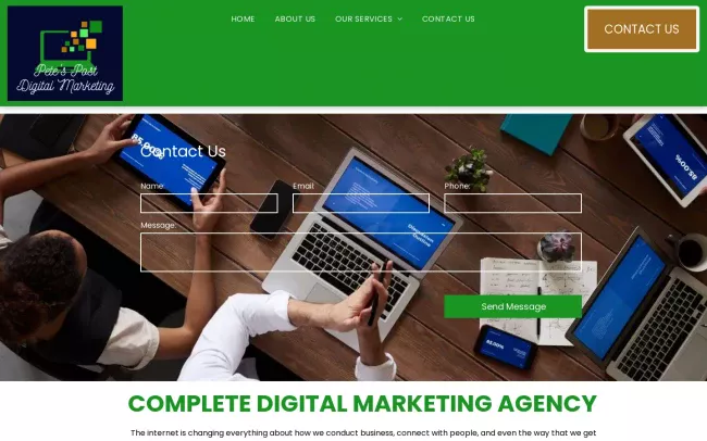 Screenshot of the Pete's Post Digital Marketing Website