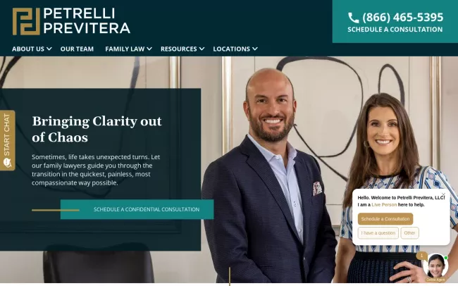 Screenshot of the Petrelli Previtera, LLC Website