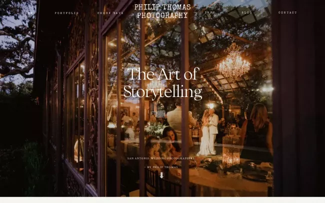 Screenshot of the Philip Thomas Photography Website