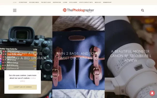 Screenshot of the The Phoblographer