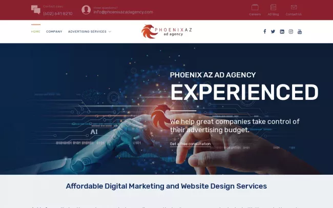 Screenshot of the Phoenix AZ Ad Agency Website