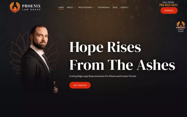 Screenshot of the Phoenix Law Group, P.A. Website